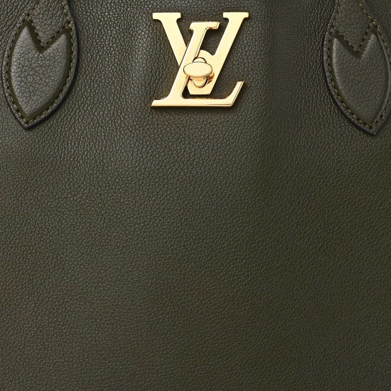 Louis Vuitton Grained Calfskin Lockme Shopper Kaki 7 of 9