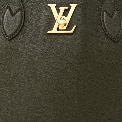 Louis Vuitton Grained Calfskin Lockme Shopper Kaki 7 of 9