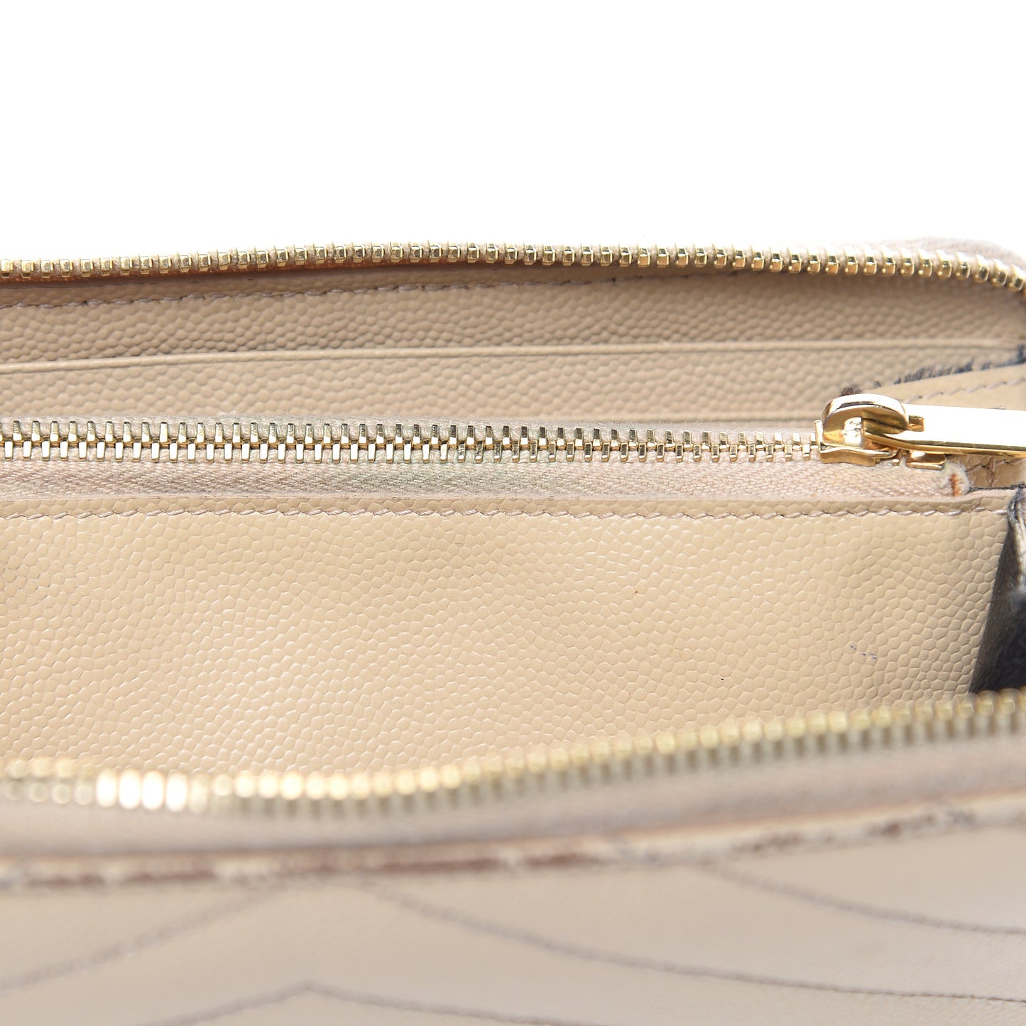 Grain De Poudre Matelasse Chevron Monogram Zip Around Wallet Nude Powder