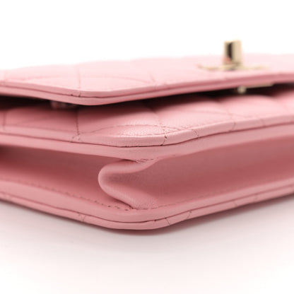 Chanel Lambskin Quilted Trendy CC Wallet On Chain WOC Pink 9 of 11
