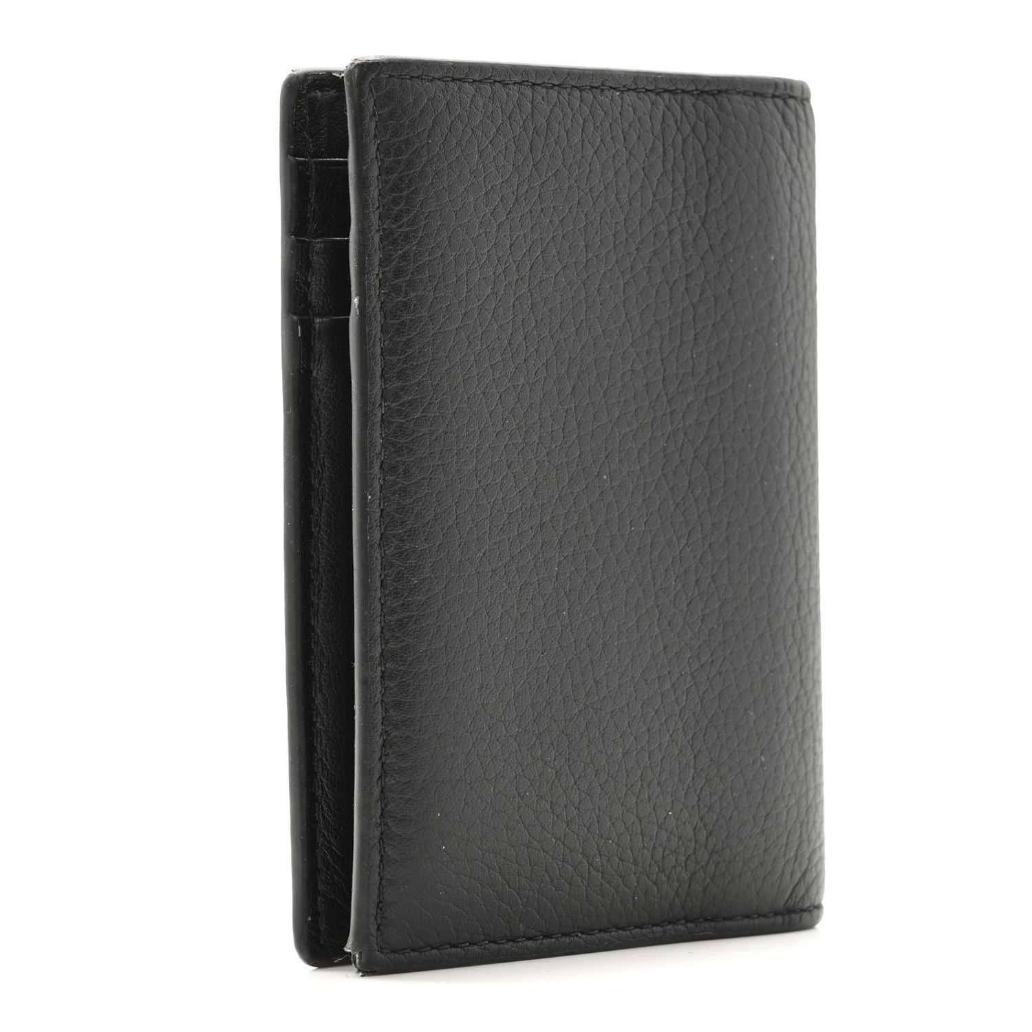 Christian Dior Grained Calfskin Icon Vertical Bifold Card Holder Black 3 of 11