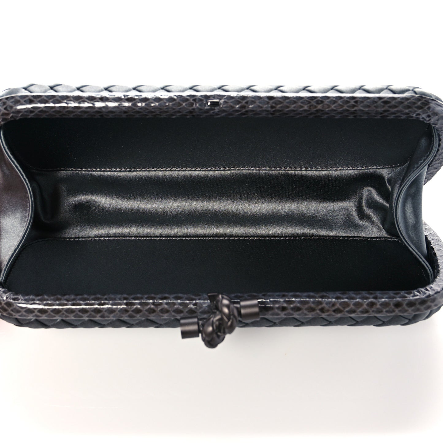 Satin Ayers Intreccio Impero Stretch Knot Clutch Grey
