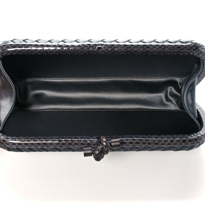 Bottega Veneta Satin Ayers Intreccio Impero Stretch Knot Clutch Grey 5 of 8