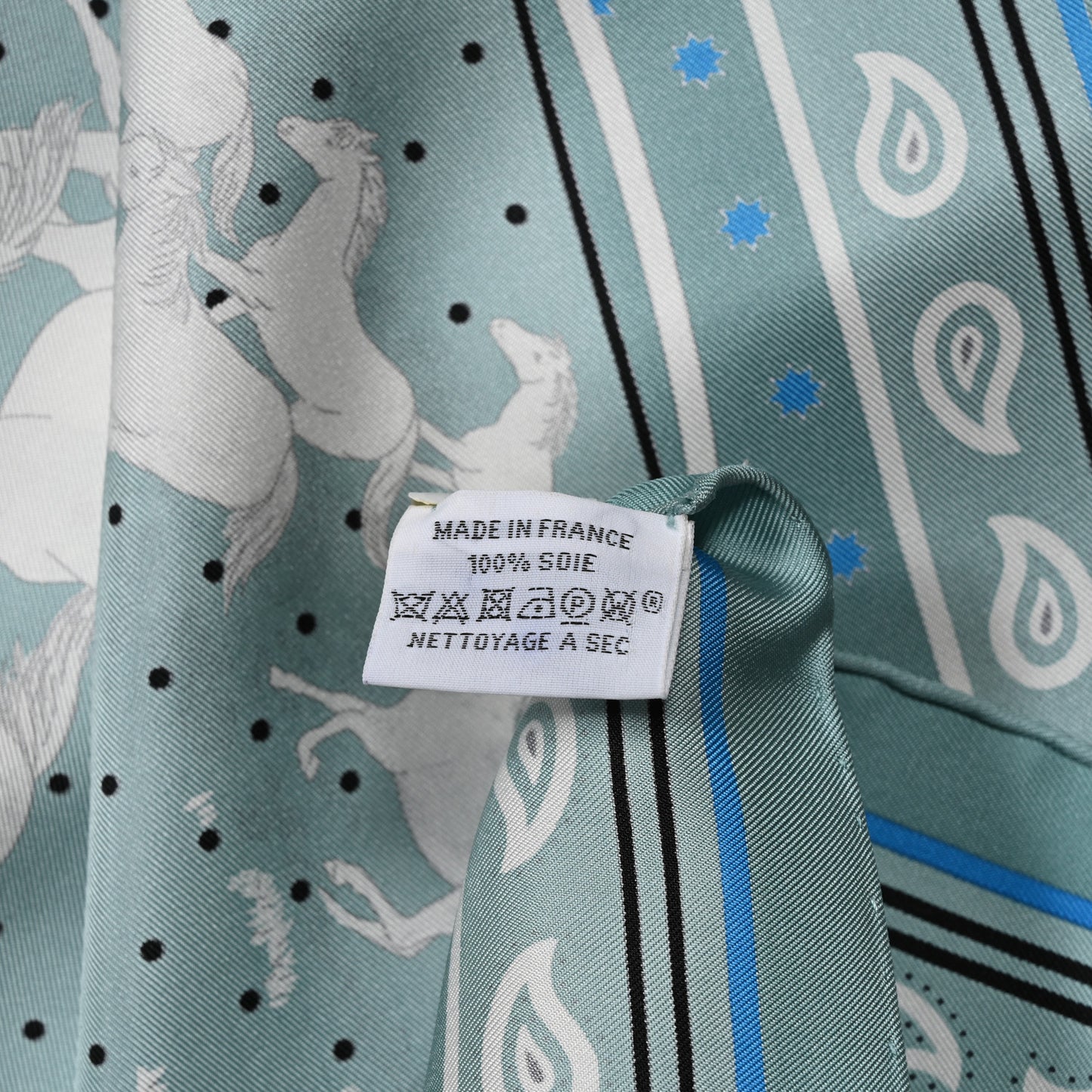 Silk Les Mustangs Bandana 55 Vert De Gris Bleu