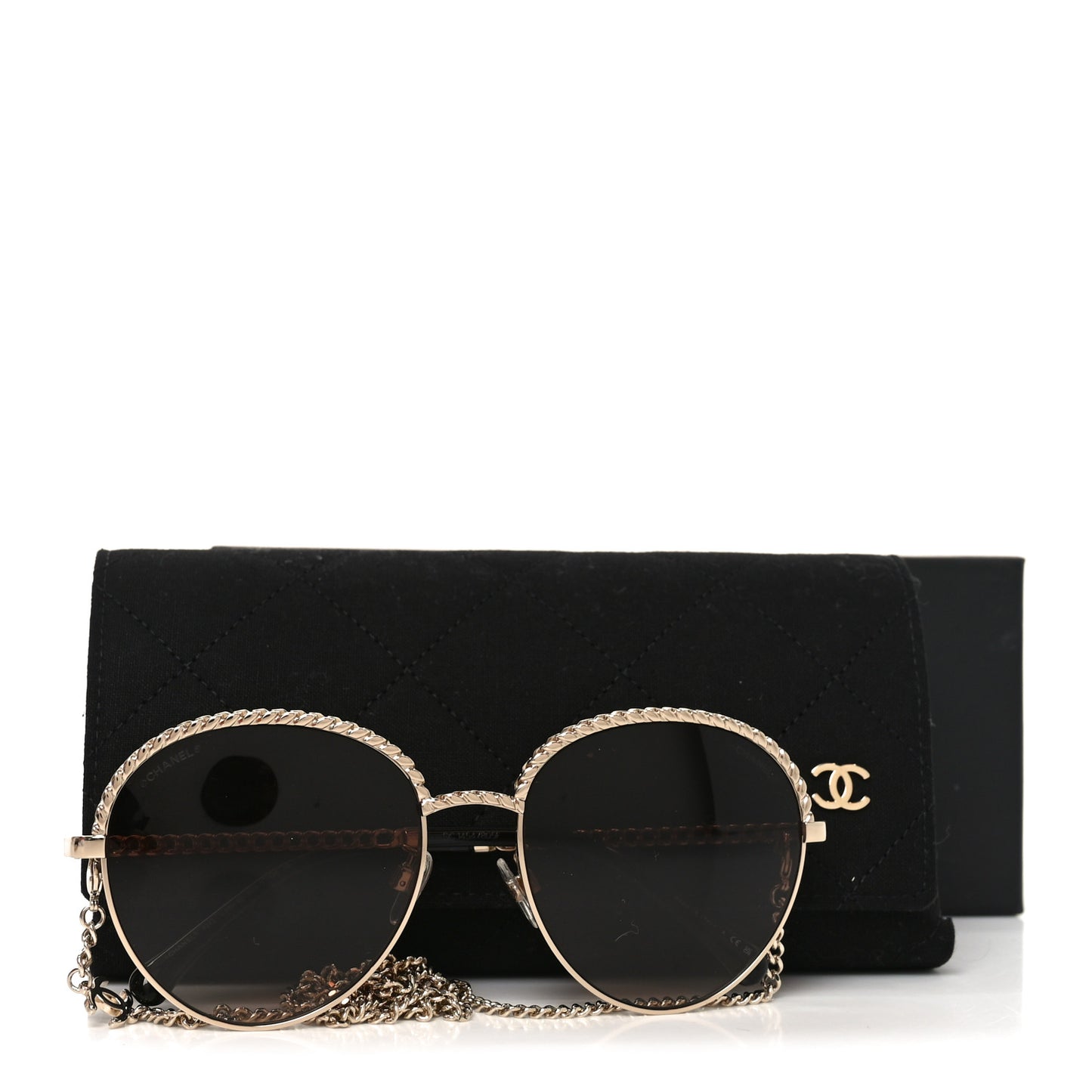 Chain Pantos Sunglasses 4242 Gold Brown
