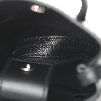 Balenciaga Squared Calfskin Logo Shopping Phone Holder Bag Black 7 of 10