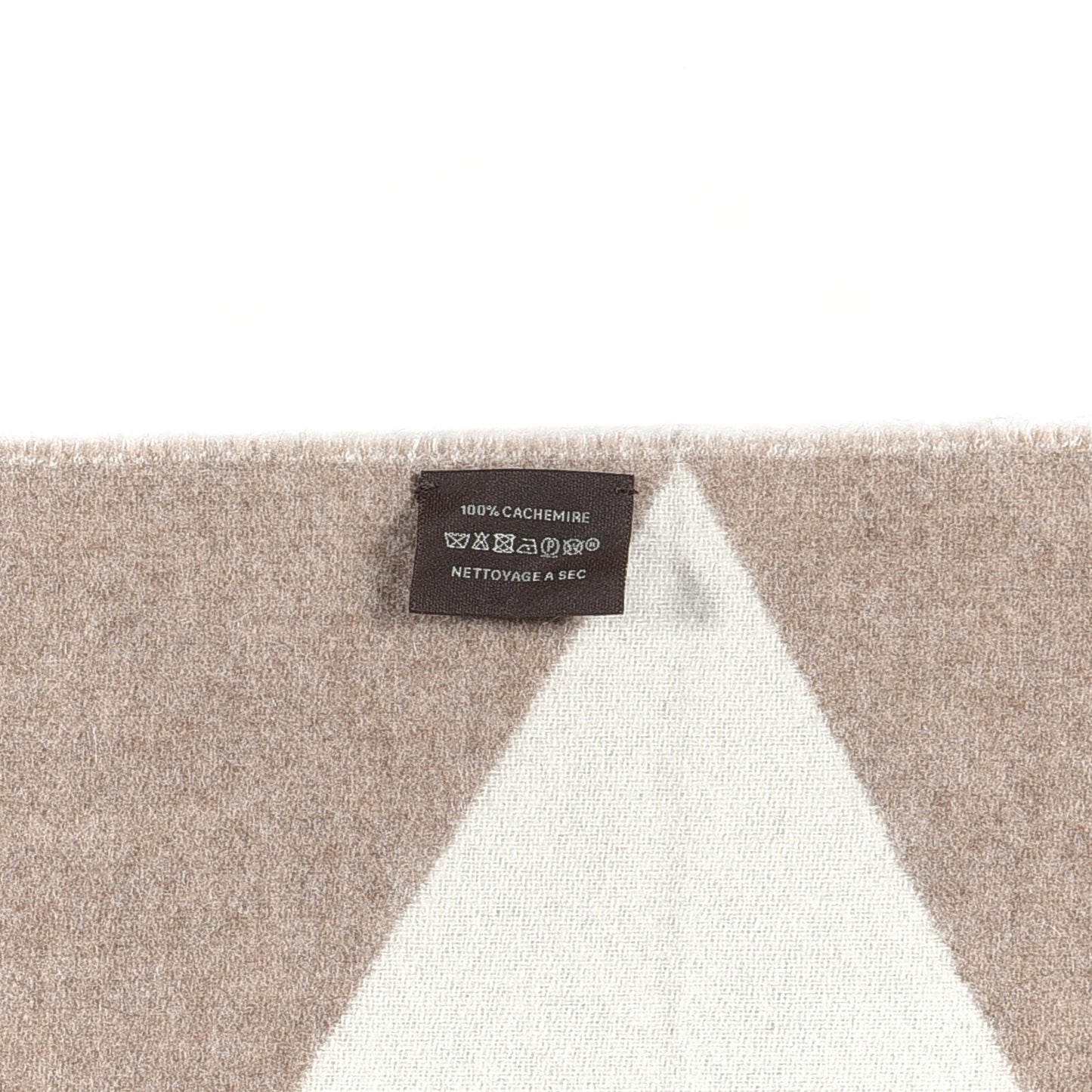 Cashmere Casaque Zig Zag Muffler Etoupe Ivory