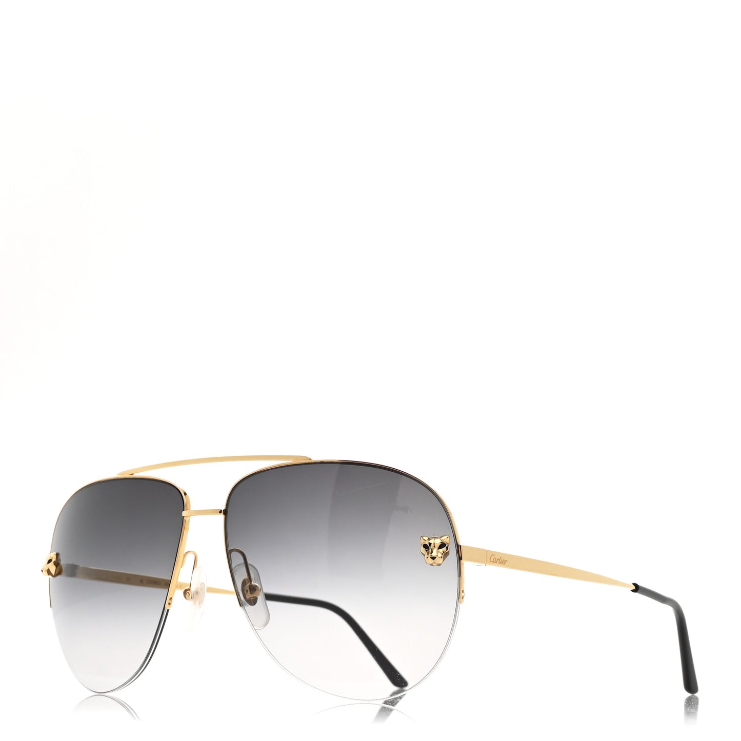 Santos de Cartier Aviator Sunglasses CT0065S Gold Black