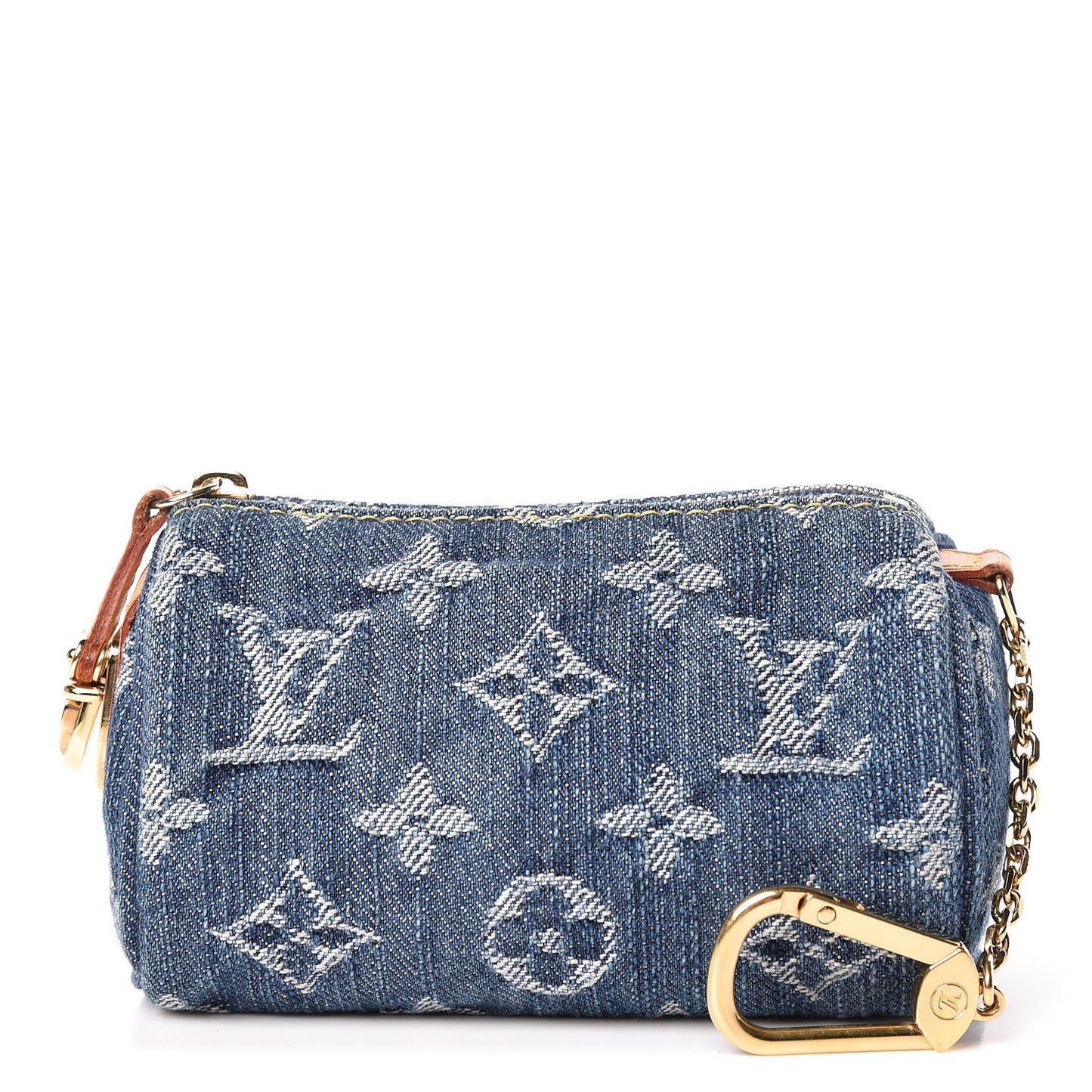 Monogram Denim Pochette Speedy PM Key Holder Blue