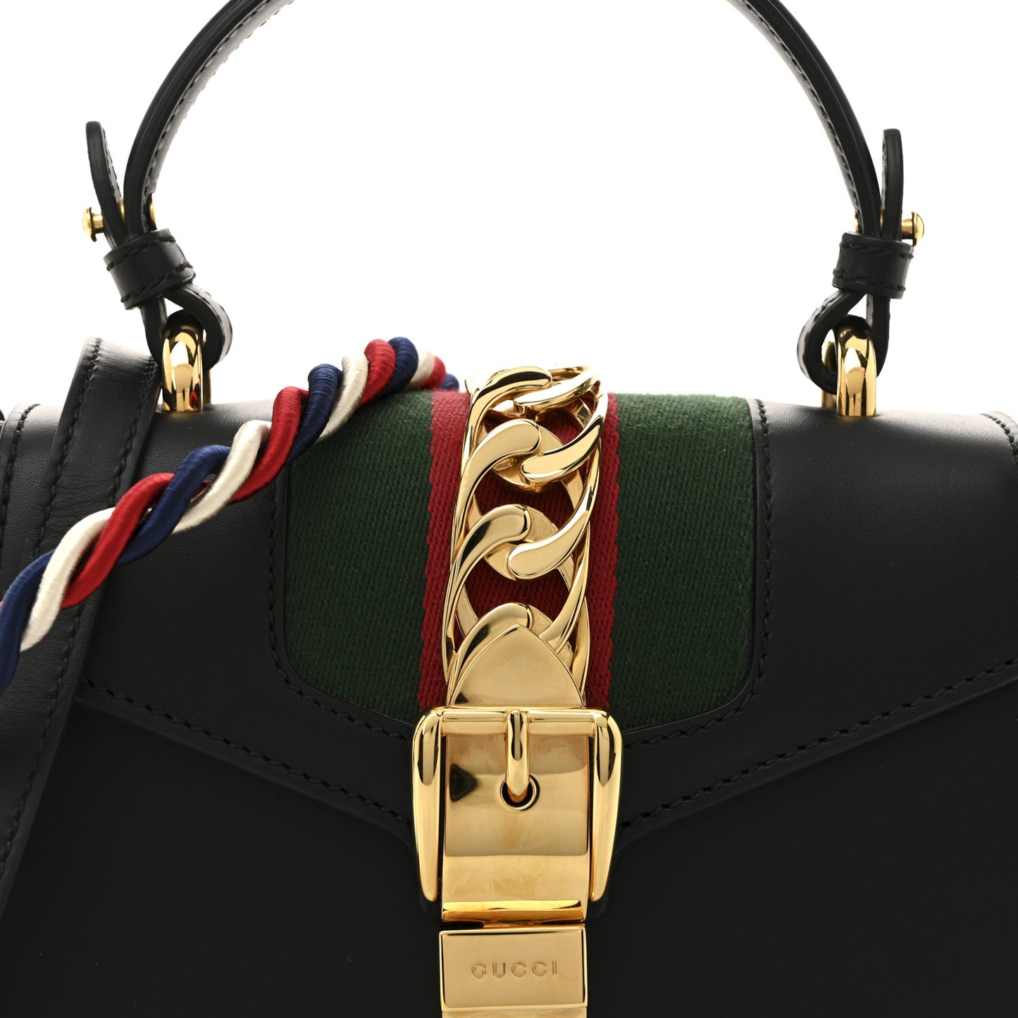 Calfskin Mini Sylvie Top Handle Bag Black
