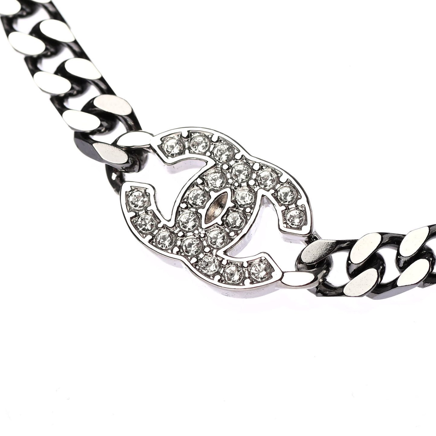 Ruthenium Crystal Chain CC Choker Silver