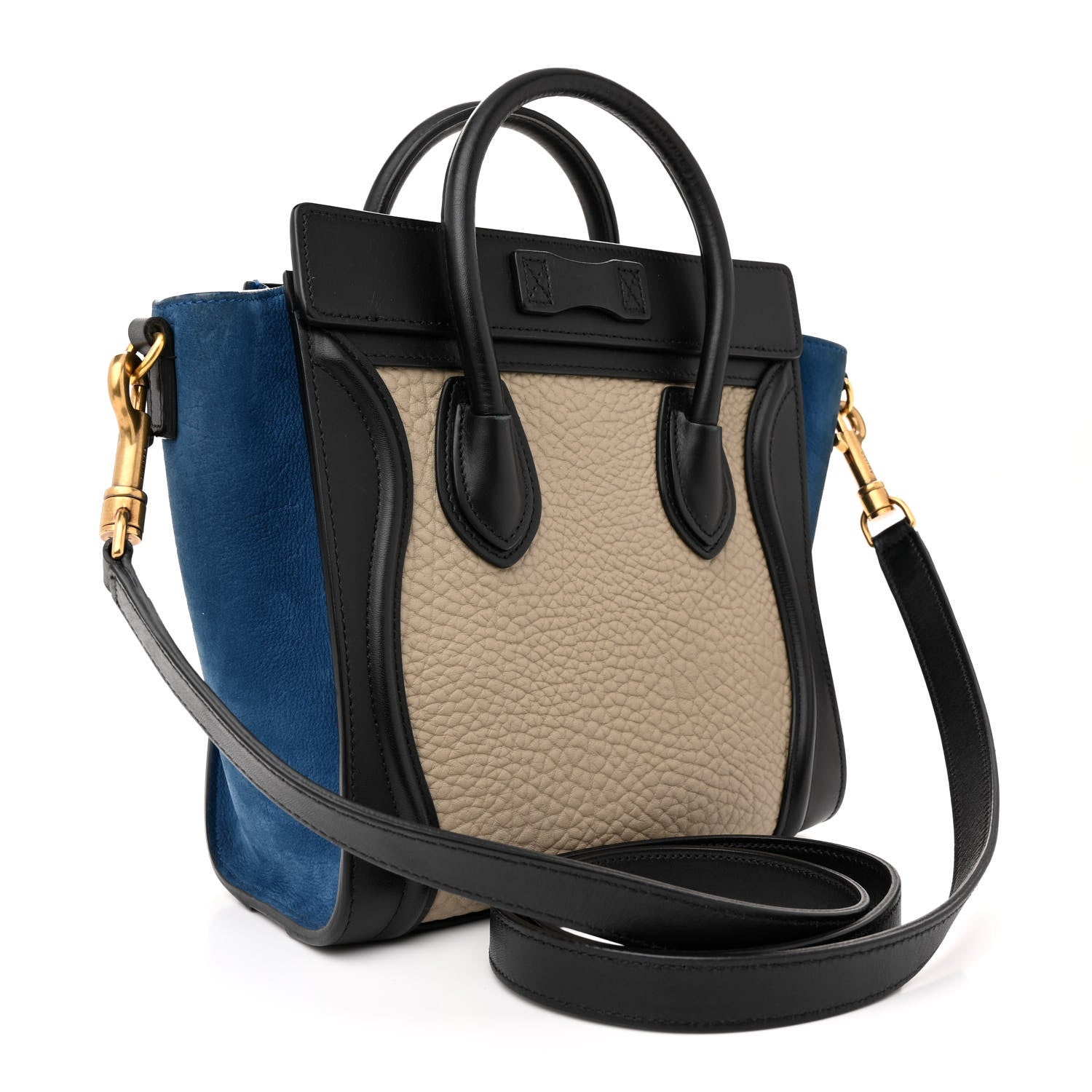 Celine Bullhide Calfskin Nubuck Nano Tri-Color Luggage Light Taupe 3 of 14