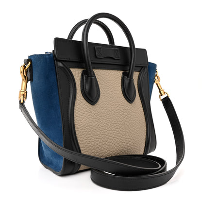 Celine Bullhide Calfskin Nubuck Nano Tri-Color Luggage Light Taupe 3 of 14
