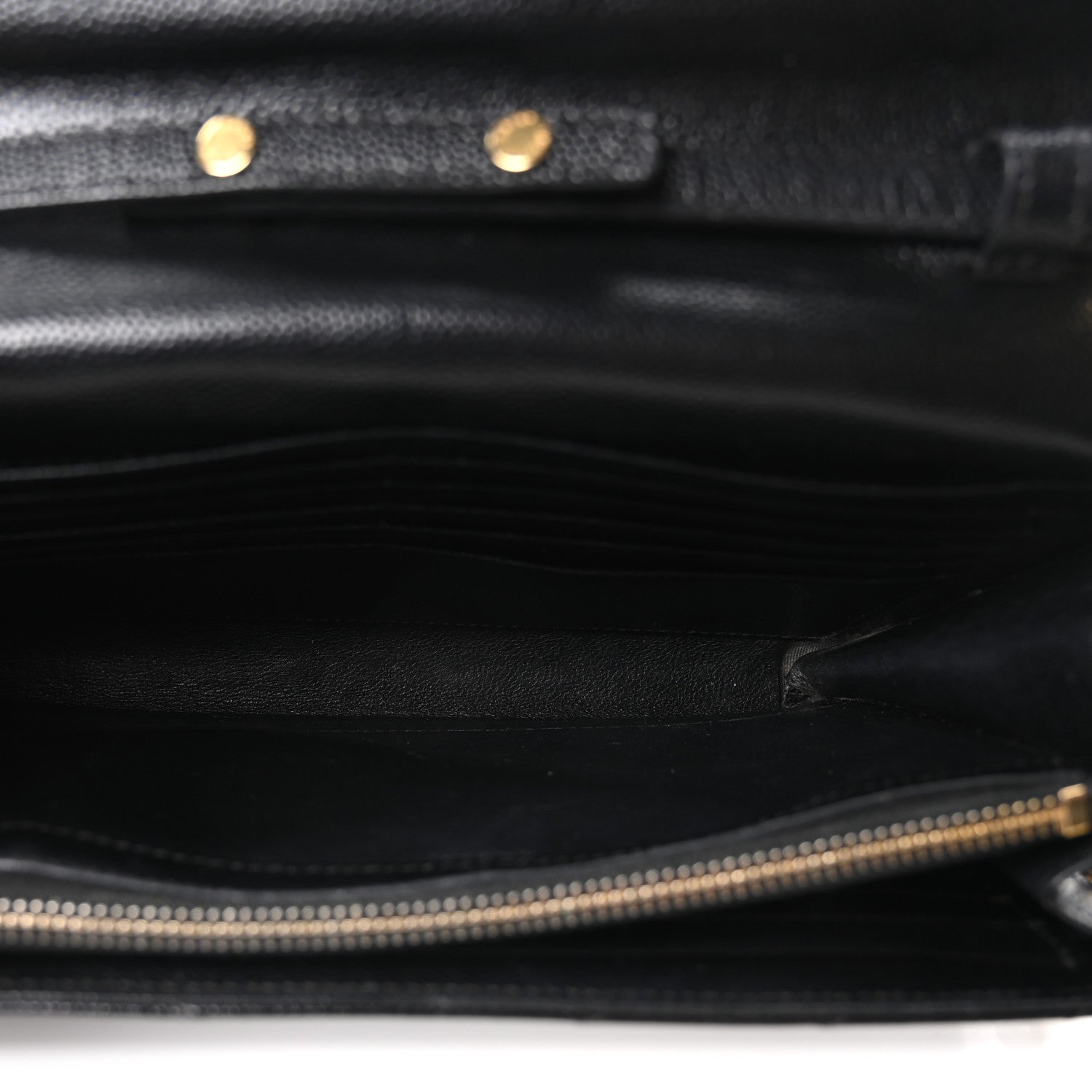 Saint Laurent Grain De Poudre Matelasse Chevron Monogram Chain Wallet Black 4 of 9
