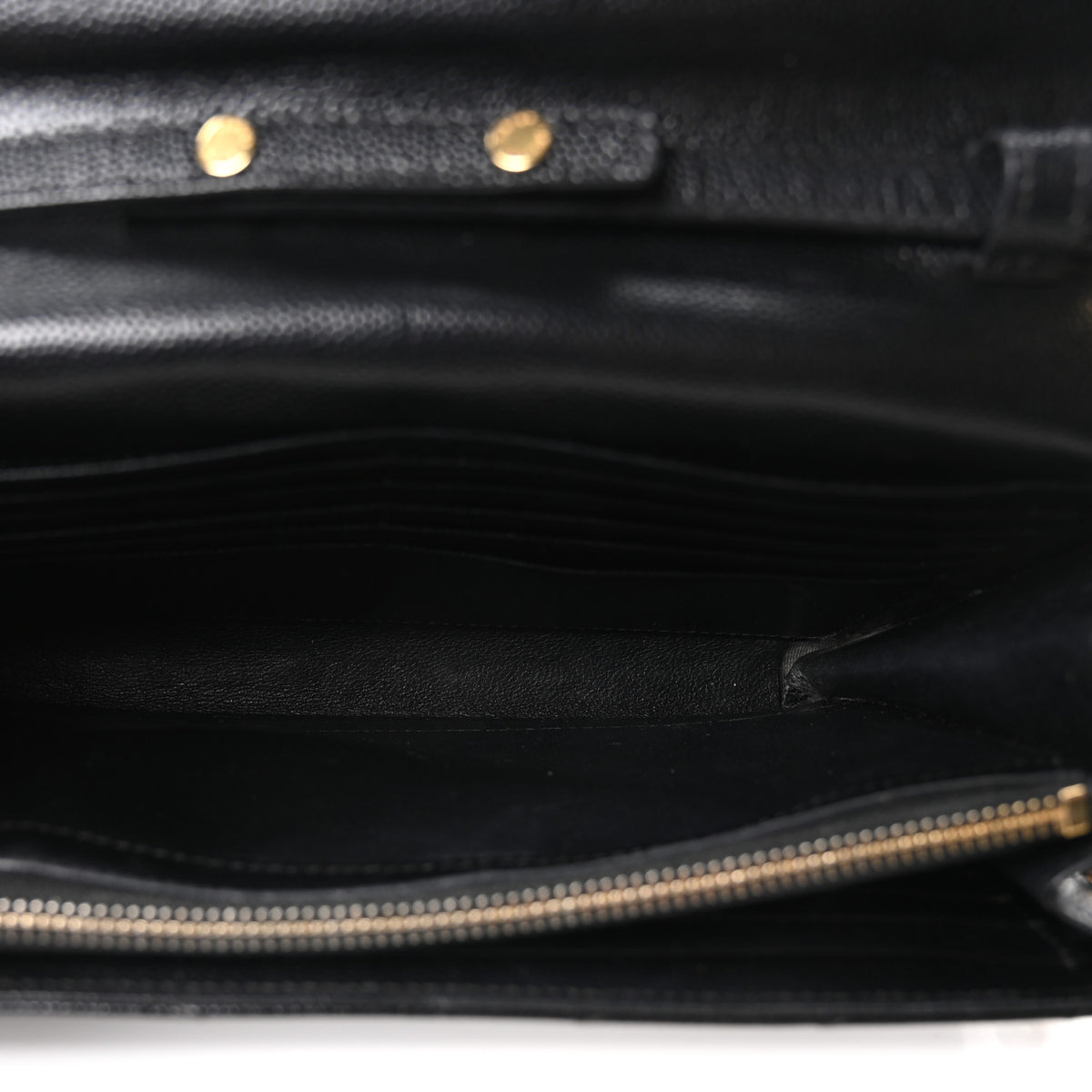 Grain De Poudre Matelasse Chevron Monogram Chain Wallet Black