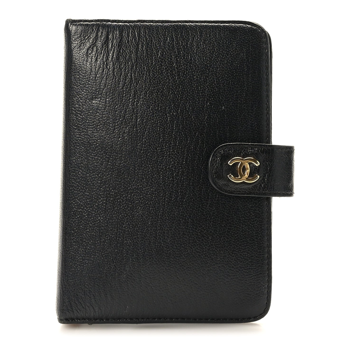Goatskin Small Ring Agenda Planner Black