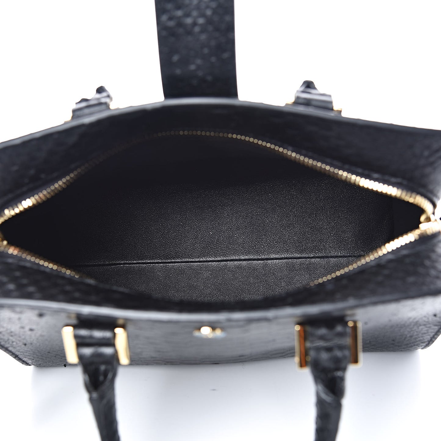 Python Calfskin Embossed Monogram Baby Cabas Black