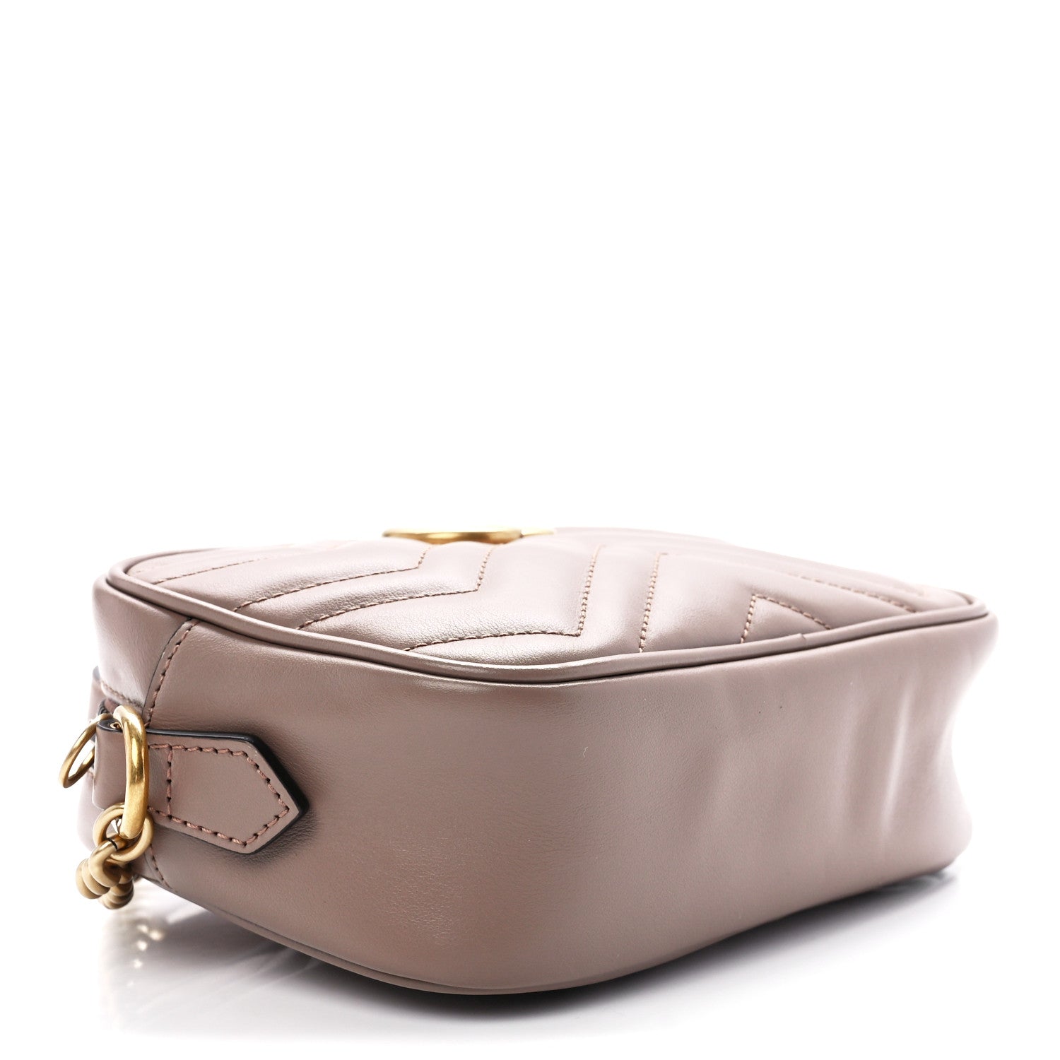 Gucci Calfskin Matelasse Mini GG Marmont Chain Shoulder Bag Porcelain Rose 4 of 12