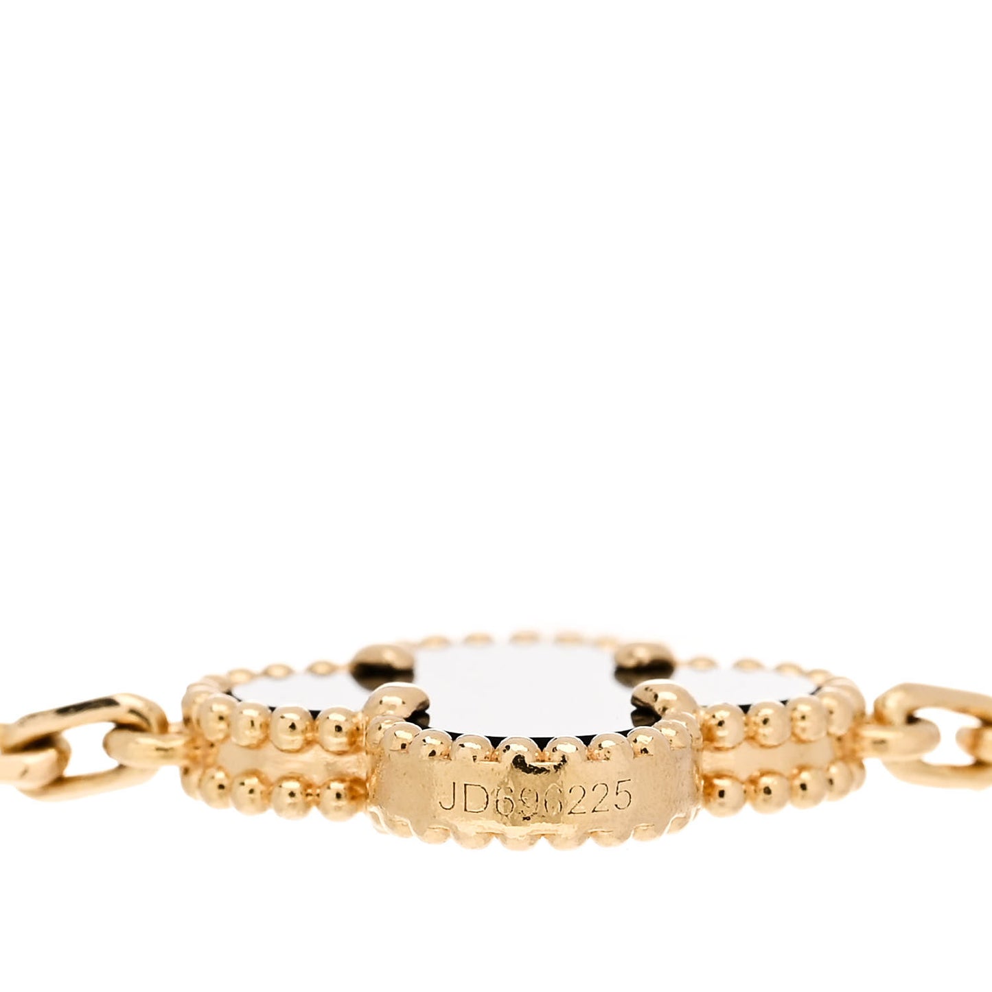 18K Yellow Gold Black Onyx 5 Motifs Vintage Alhambra Bracelet