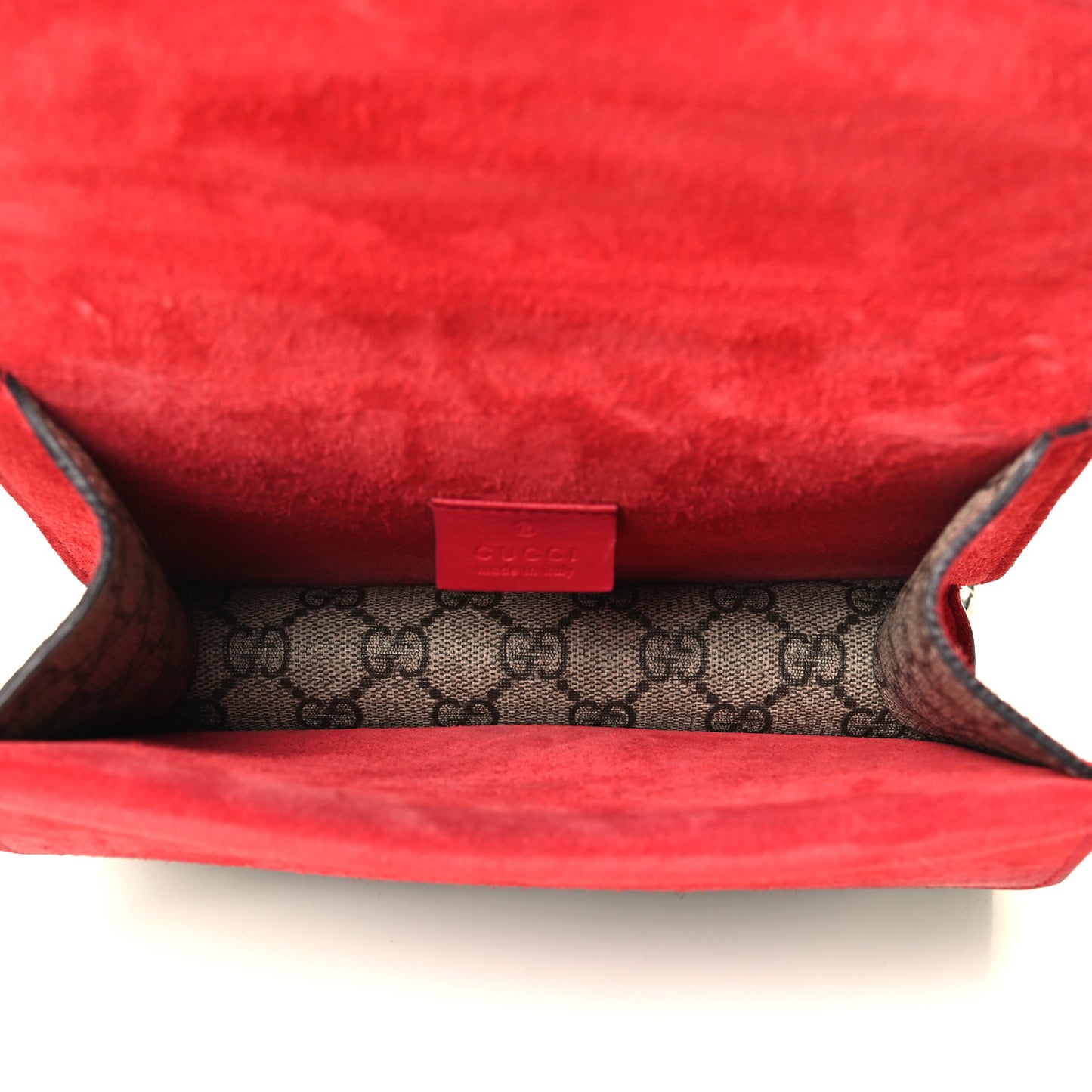 GG Supreme Monogram Mini Dionysus Shoulder Bag Hibiscus Red