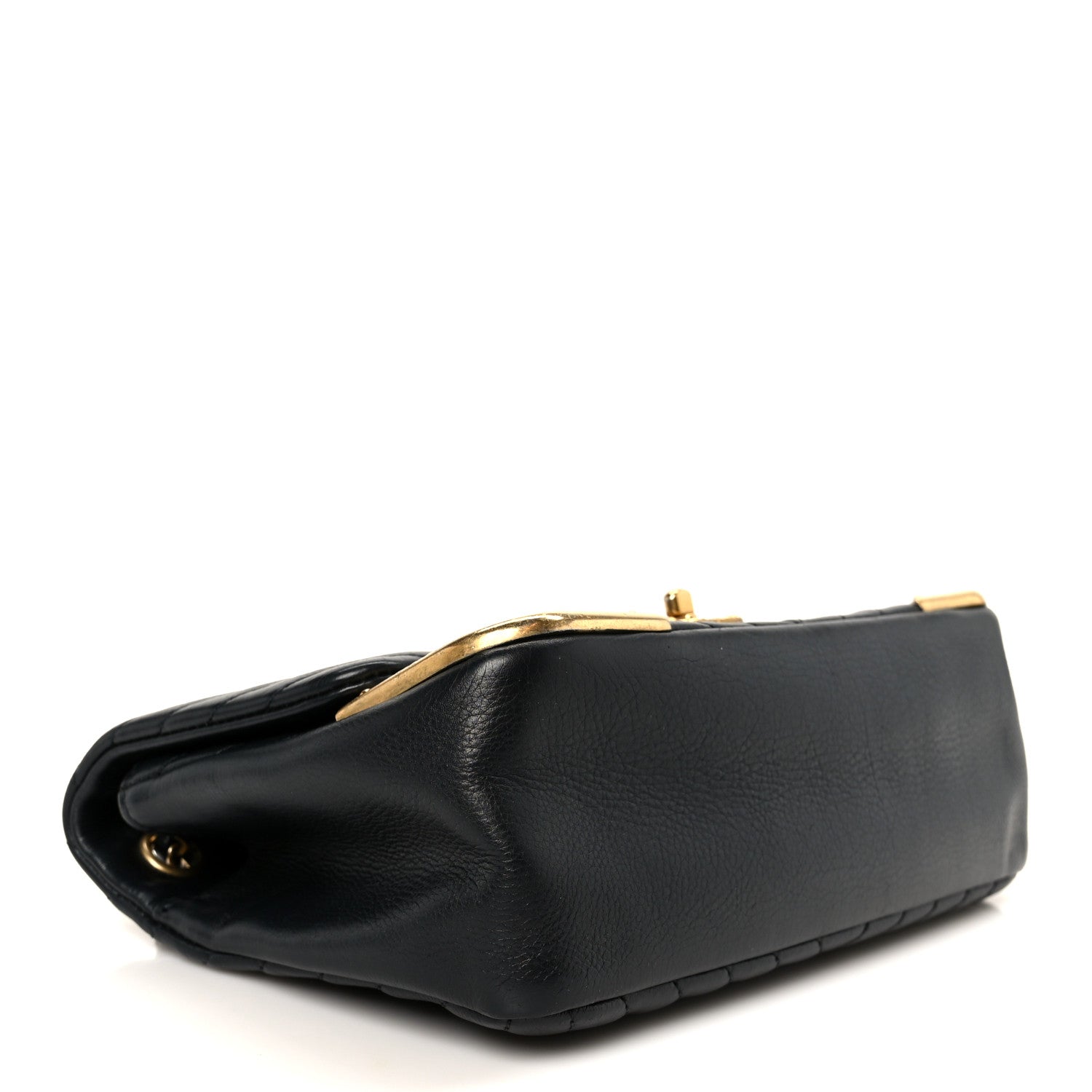 Chanel Calfskin Chevron Quilted Mini Rock The Corner Flap Black 4 of 11