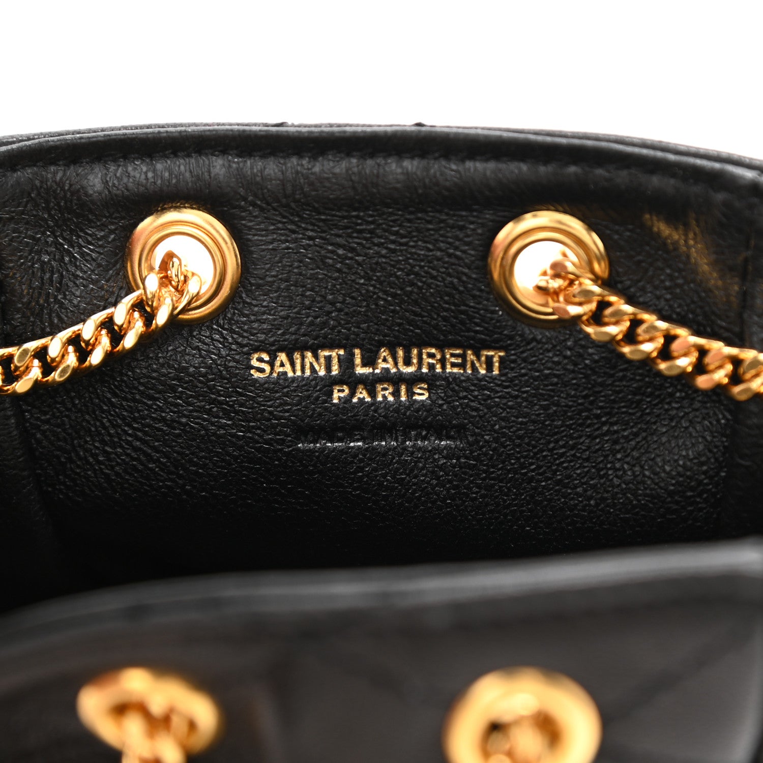Saint Laurent Lambskin Quilted Baby Bucket Bag Black 6 of 6