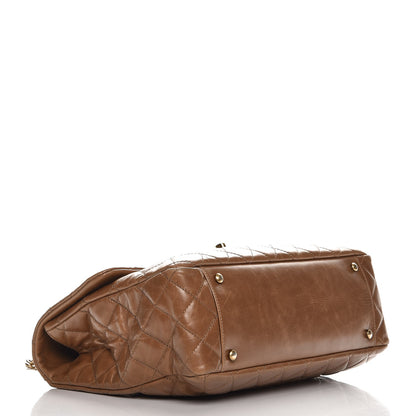 Chanel Glazed Calfskin Castle Rock Large Flap Dark Beige 4 of 14