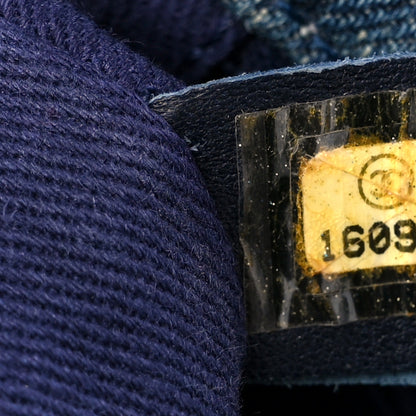 Chanel Denim Quilted Camellia Embroidered Large Flap Blue 8 of 11