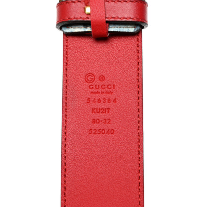 Gucci GG Plus Monogram Blooms Plaque Belt 80 32 Blue 3 of 6