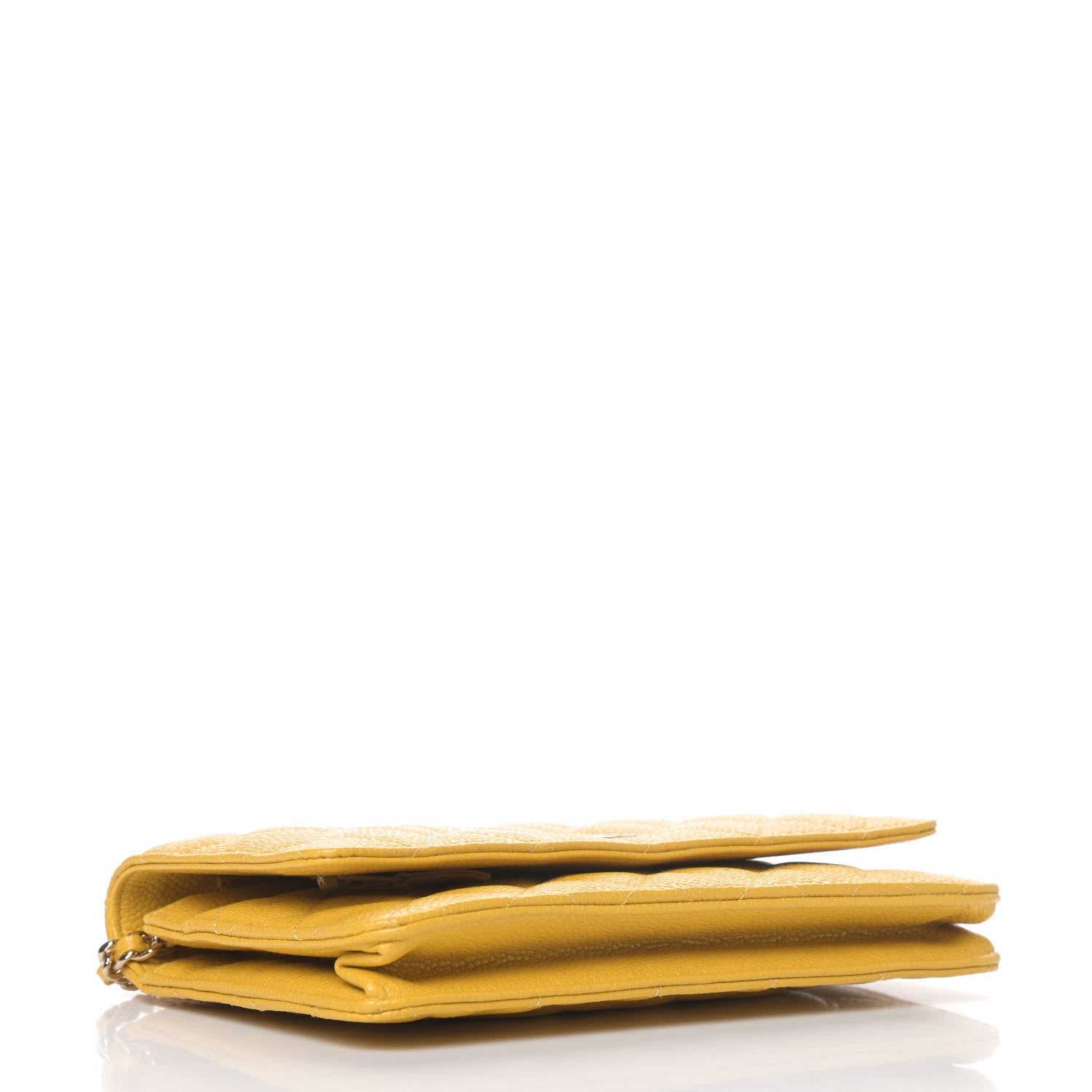 Chanel Caviar Quilted Wallet on Chain WOC Yellow 3 of 4