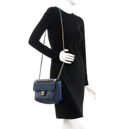 Chanel Denim Calfskin Quilted Small Flap Blue 2 of 9
