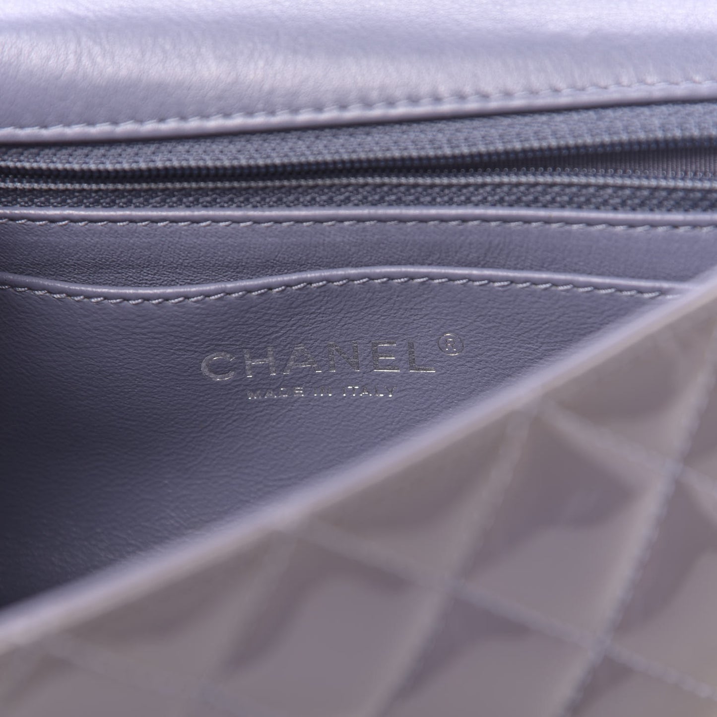 Patent Quilted Mini Flap Lavender