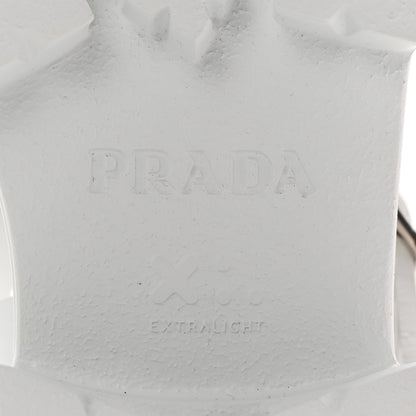 Prada Foam Rubber Metal Triangle Logo Monolith 55mm Cage Sandals 36 White 7 of 12