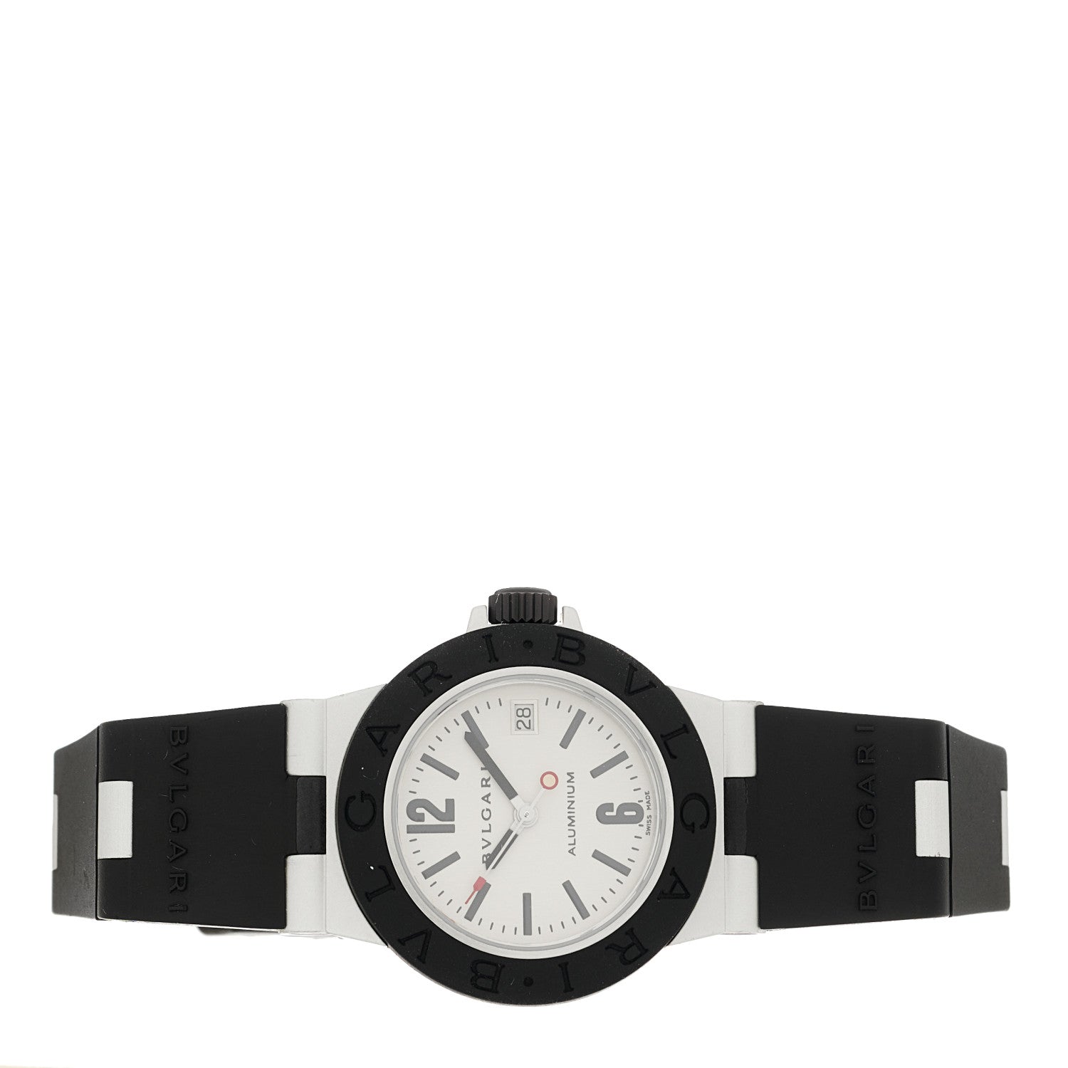 Bulgari Aluminum Rubber 29mm Diagono Quartz Watch 2 of 4