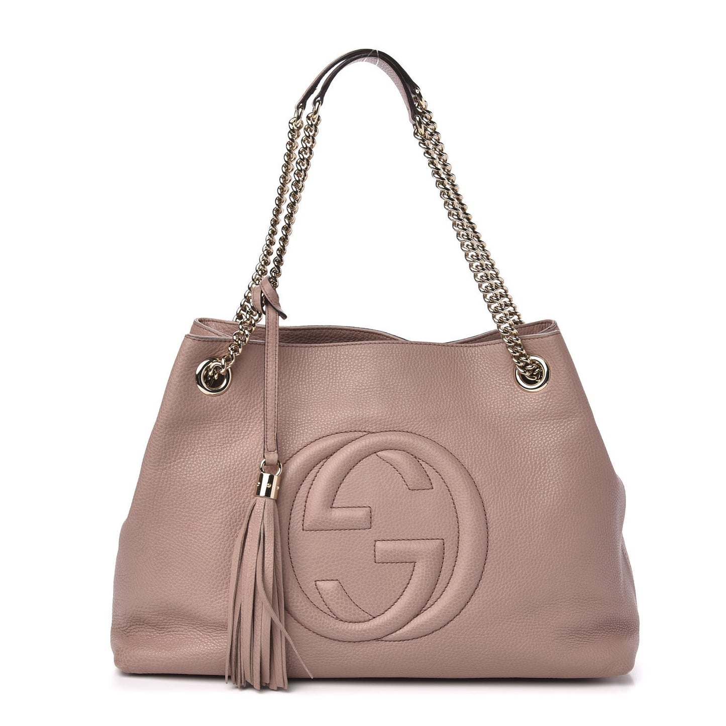 Pebbled Calfskin Medium Soho Chain Shoulder Bag Dark Cipria