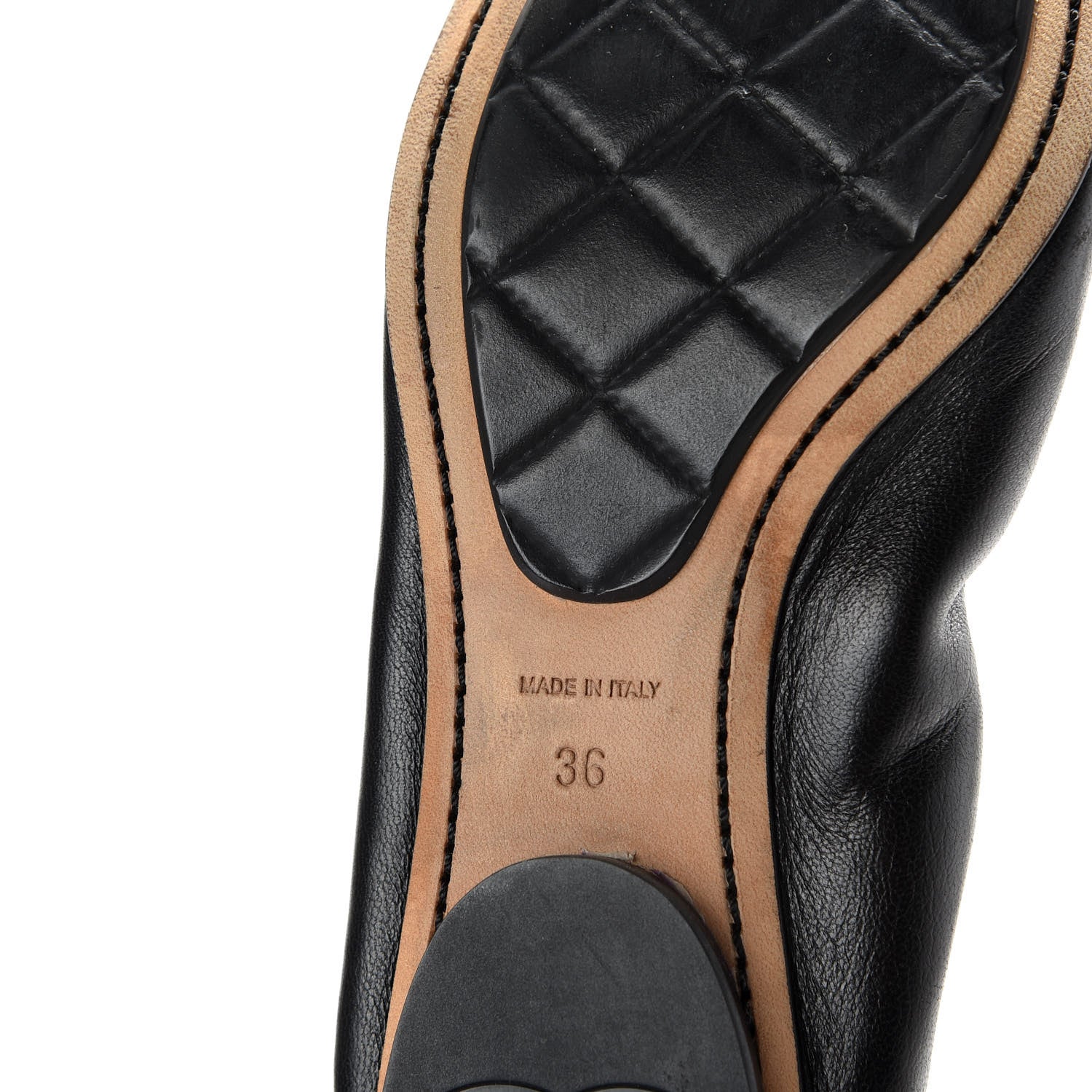Chanel Lambskin Patent CC Elastic Cap Toe Ballerina Flats 36 Black 7 of 9