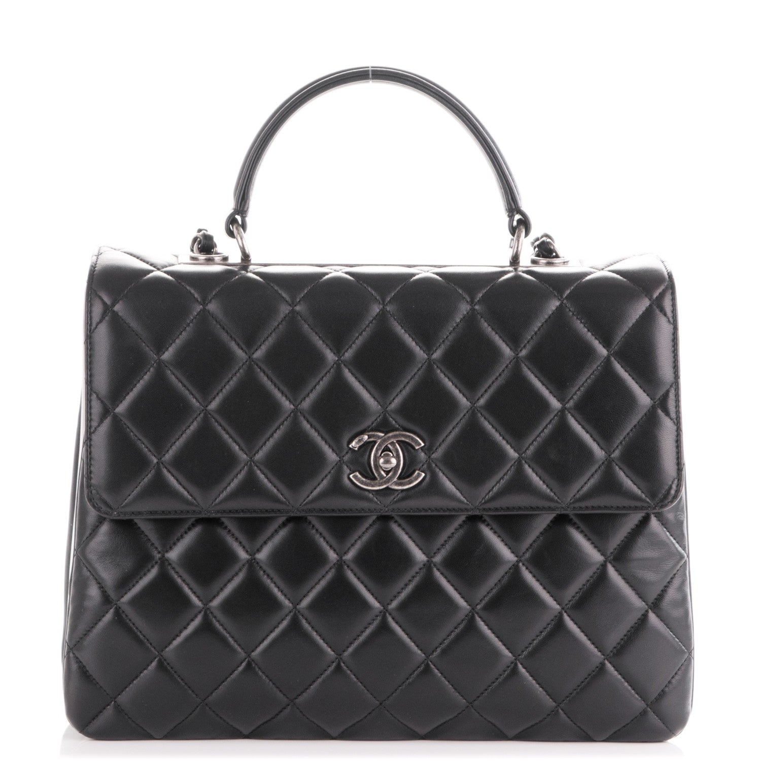 Chanel Lambskin Quilted Large Trendy CC Dual Handle Flap Bag Black 1 of 7