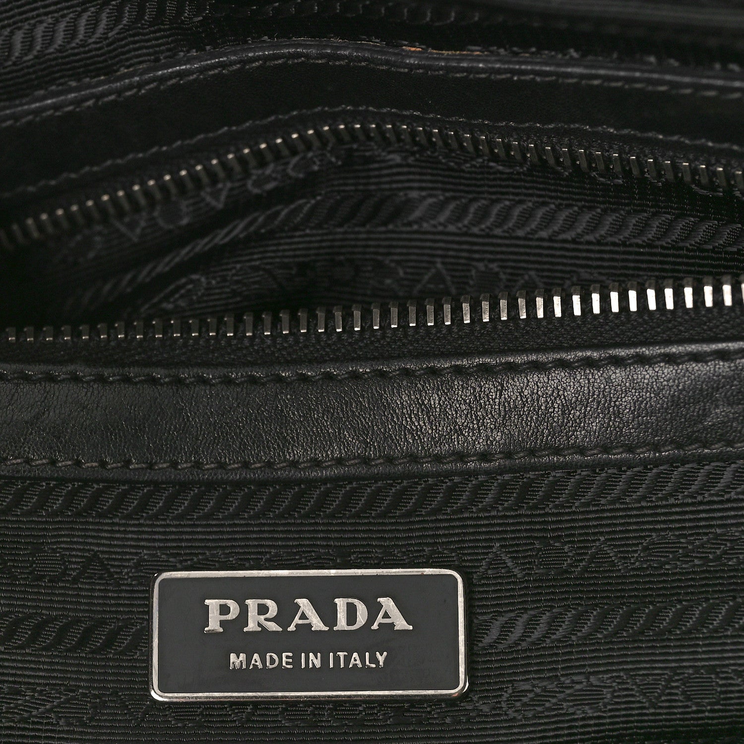 Prada Tessuto Nylon Nappa Braided Gaufre Shopping Satchel Black 6 of 10