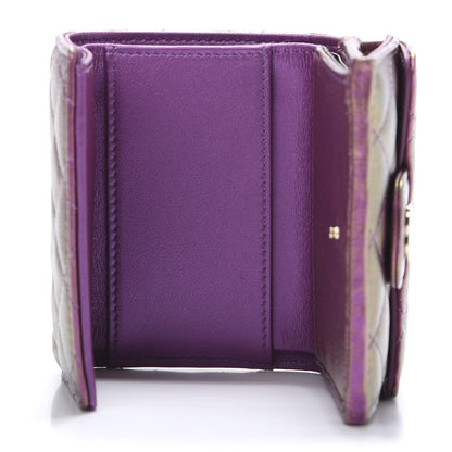 Chanel Iridescent Lambskin Small Quilted Flap Wallet Purple 5 of 9