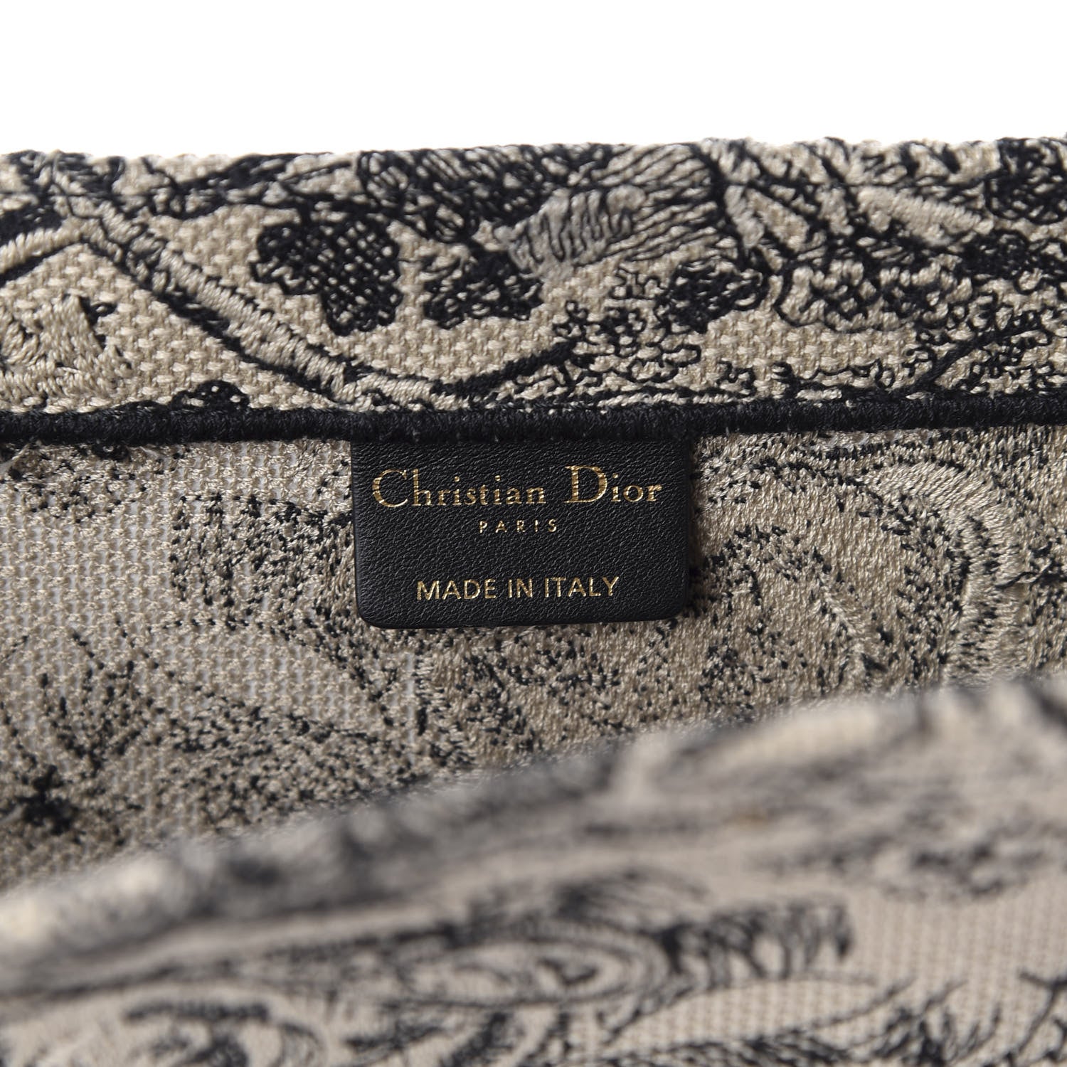 Christian Dior Canvas Embroidered Large Dioriviera Toile De Jouy Book Tote Black 8 of 11