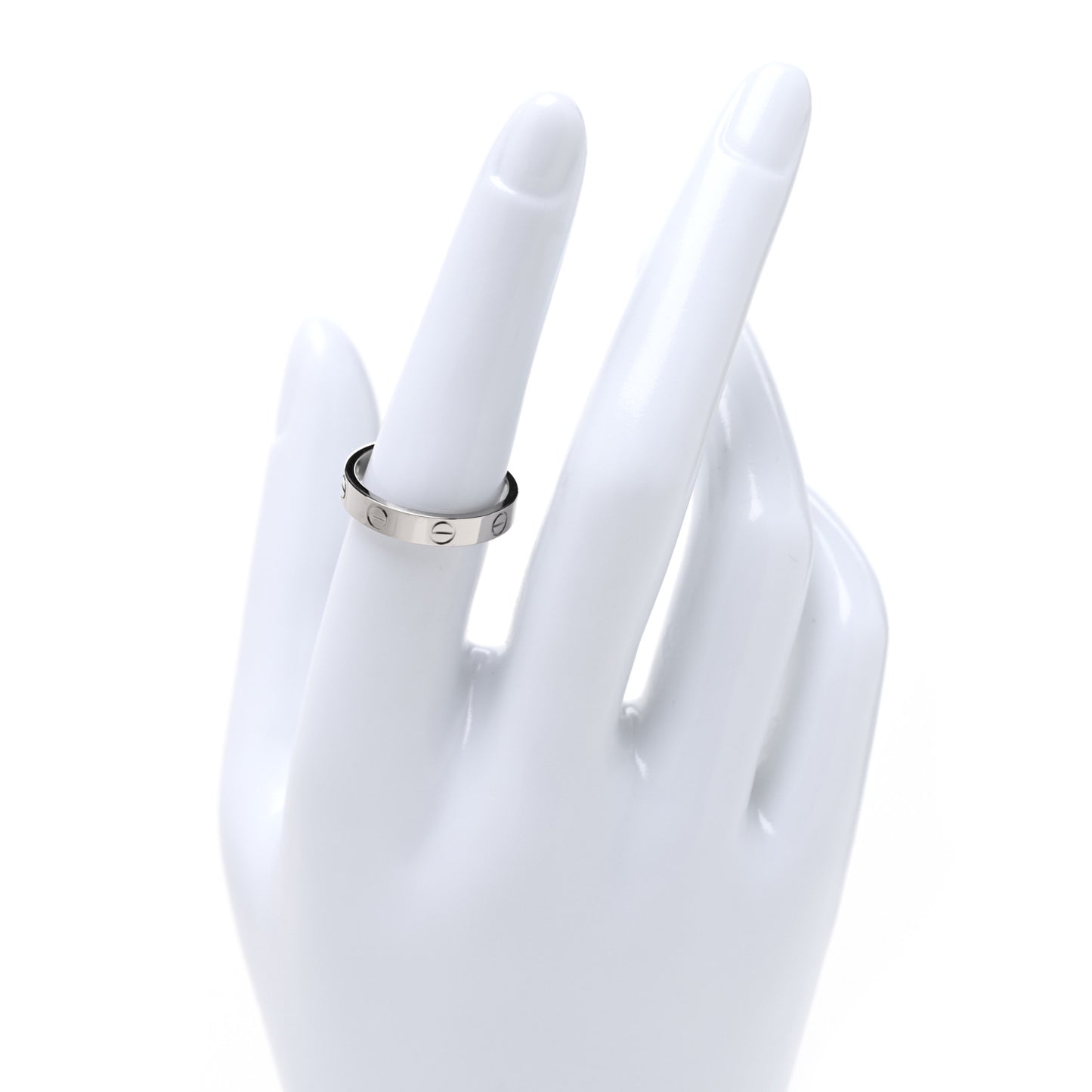 18K White Gold 3.5mm LOVE Wedding Band Ring 54 7