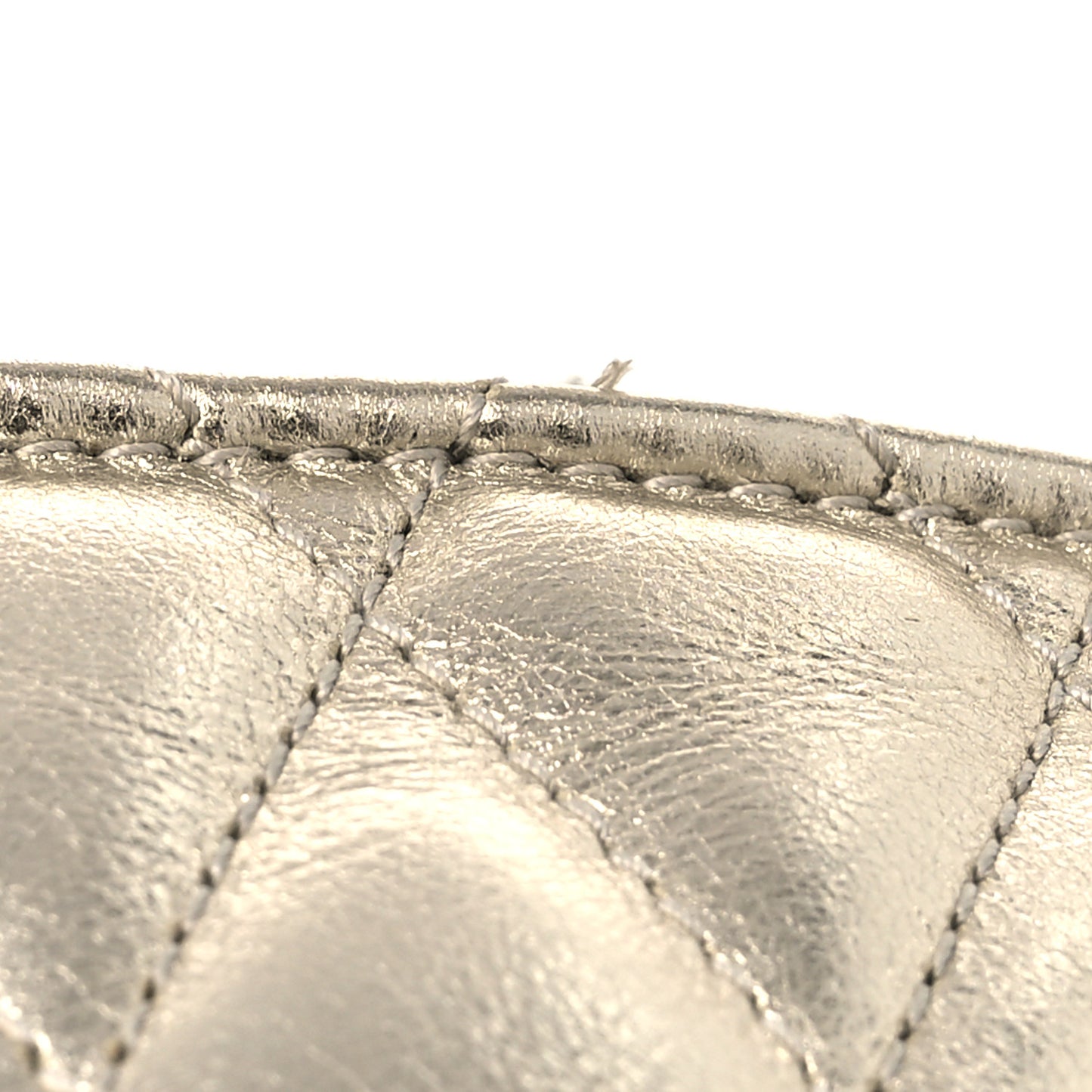 Metallic Calfskin Berlingo Bag Charm Platino