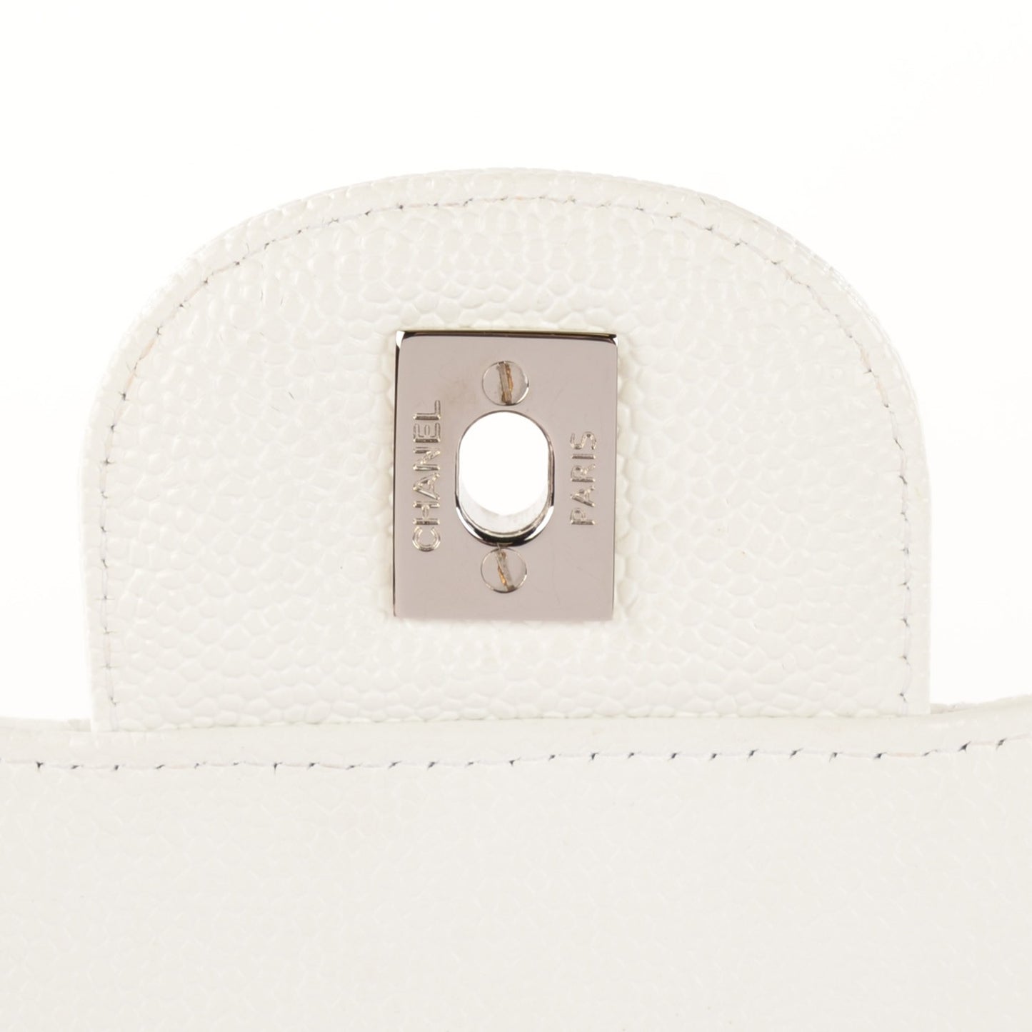 Caviar Quilted Jumbo Double Flap White