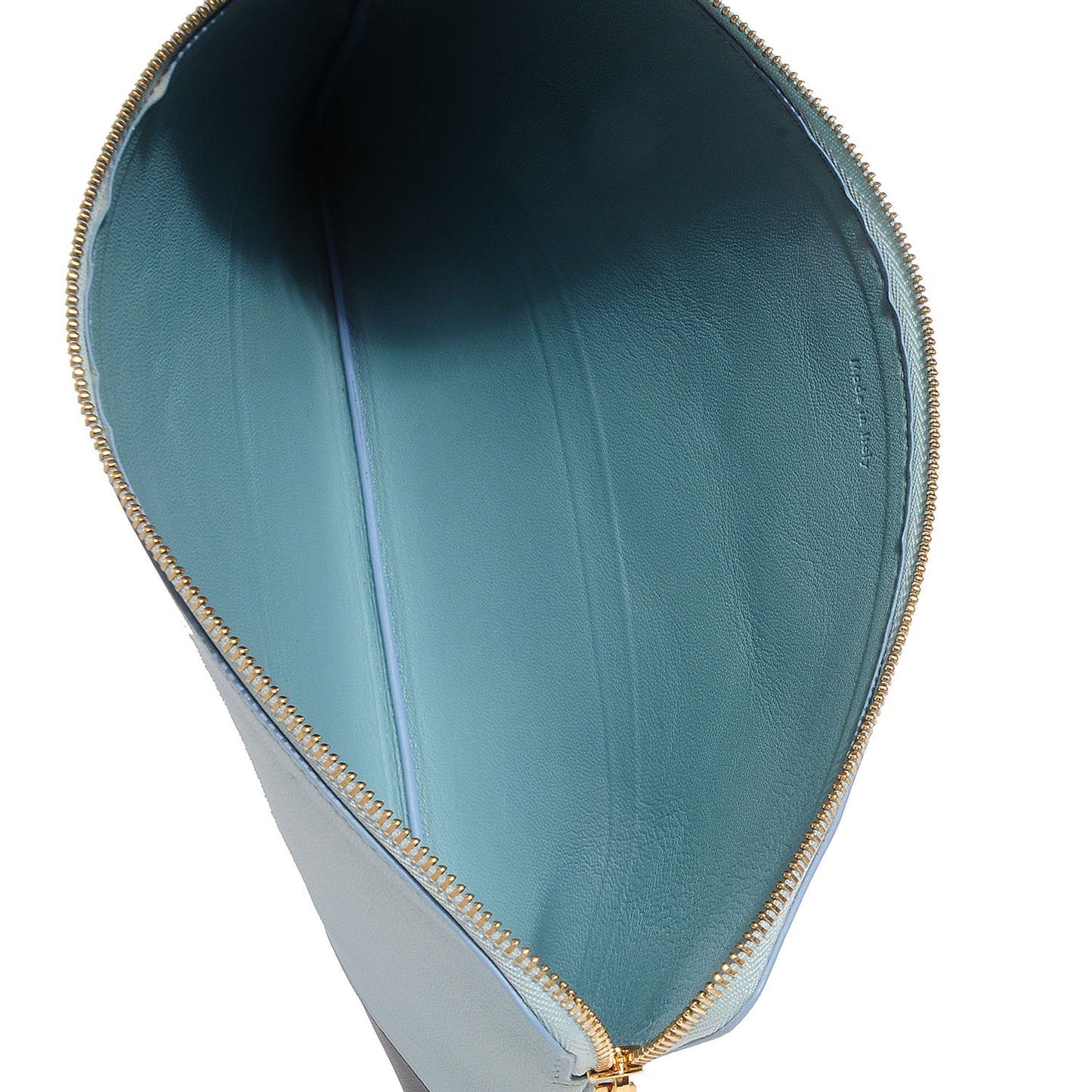 Smooth Lambskin Bi-Color Solo Clutch Pouch Glacier Black