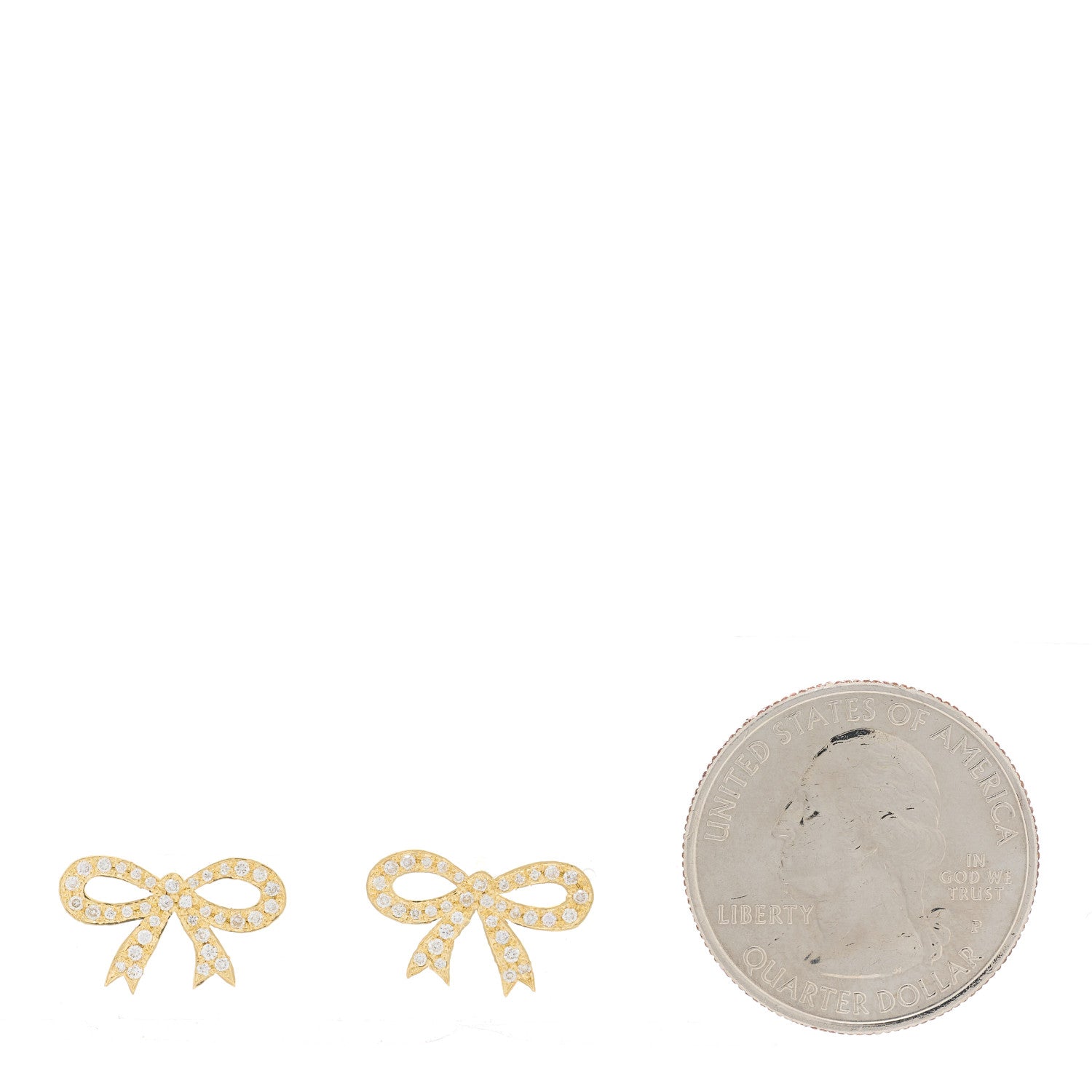 Irene Neuwirth 18K Yellow Gold Diamond Pave Bow Stud Earrings 2 of 5