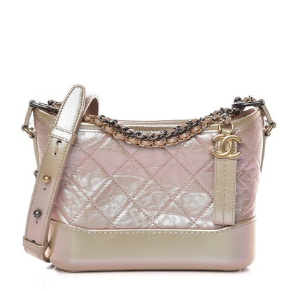 Chanel Iridescent Aged Calfskin Quilted Small Gabrielle Hobo Light Pink 1 of 12