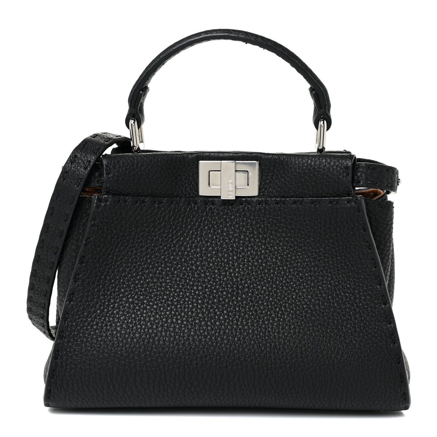Cuoio Romano Selleria Bi-Color Mini Peekaboo Iconic Satchel Black Mou