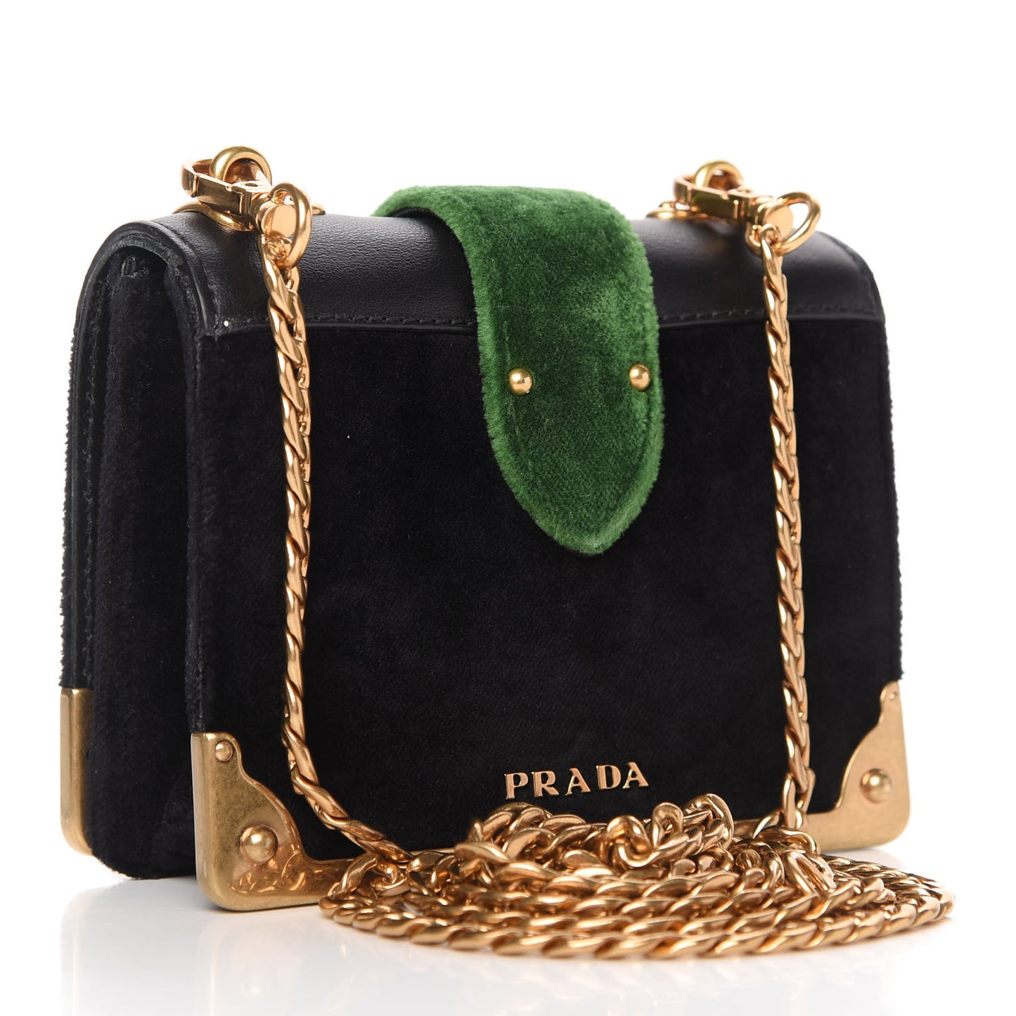 Velvet City Calfskin Micro Cahier Bag Black Alloro