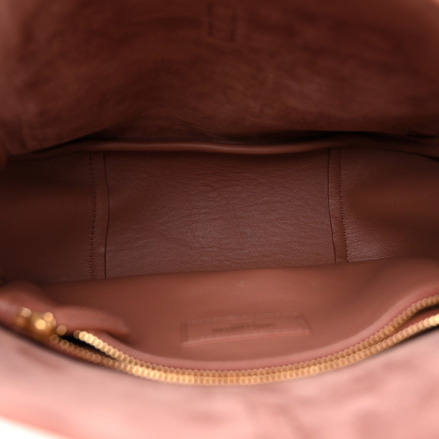 Saint Laurent Suede Calfskin Small Le 5 A 7 Soft Hobo Barley Pink 5 of 11