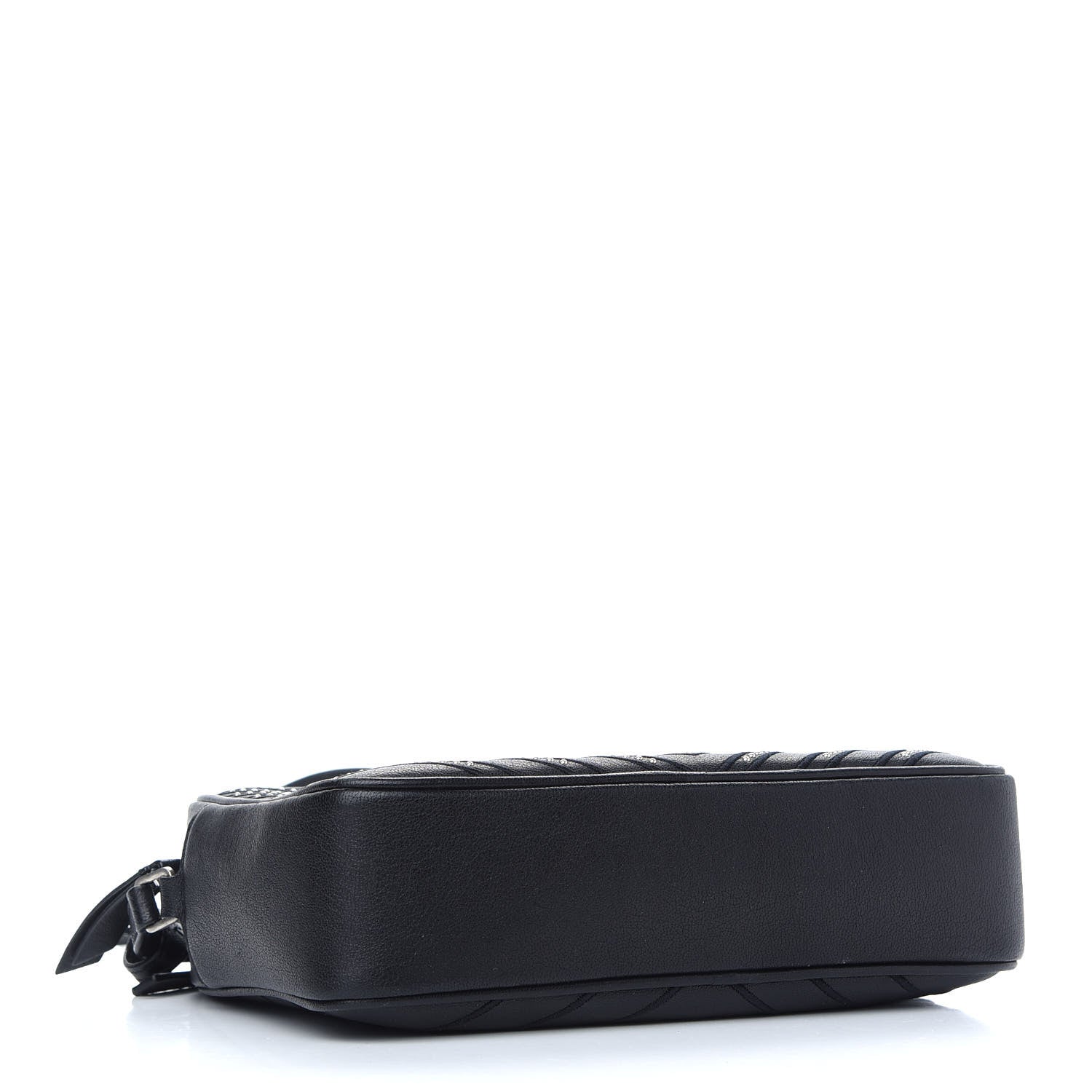 Saint Laurent Calfskin Studded Matelasse Monogram Lou Camera Bag Black 3 of 8
